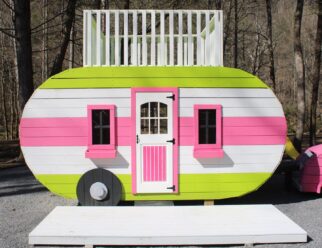 Camper themed playhouse